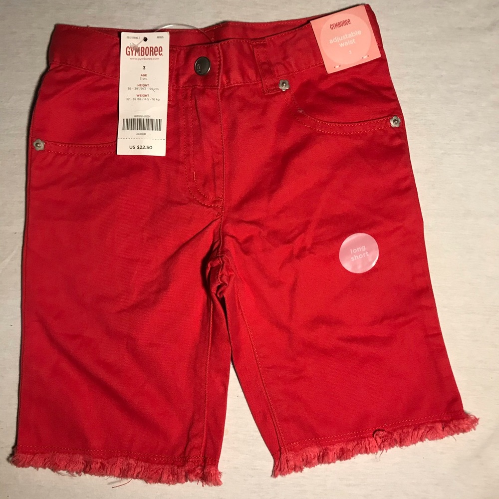 NWT Gymboree red long shorts size 3t.